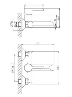 Смеситель для ванны Shevanik S6002F белый/хром